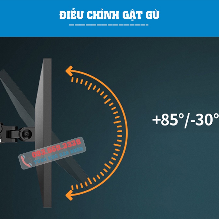Giá Treo Màn Hình NB - H100 Tương Thích Màn 22 - 35 Inch / Tay Treo Màn Hình H100 Tải Trọng 12Kg - Lắp Đặt Gắn Bàn