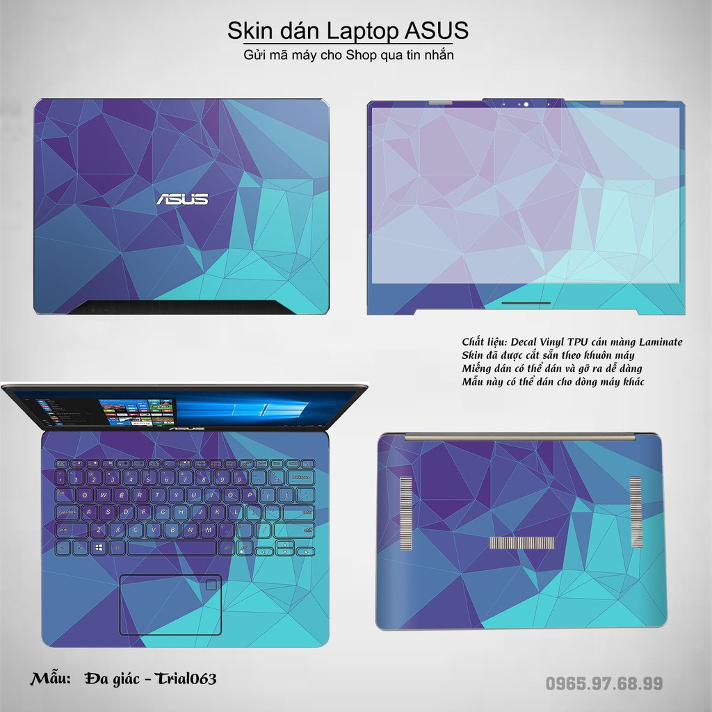 Skin dán Laptop Asus in hình Đa giác _nhiều mẫu 11 (inbox mã máy cho Shop)