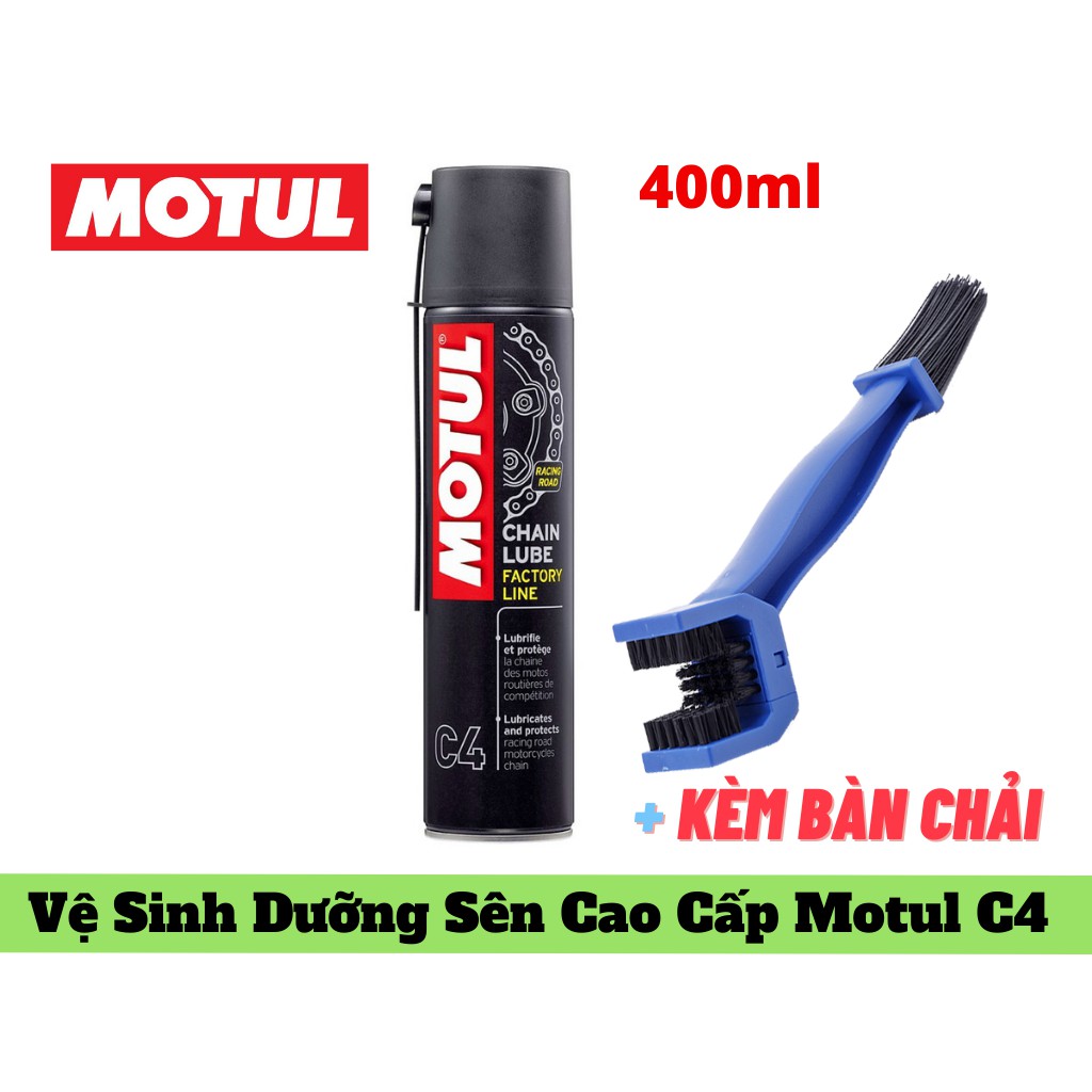 Combo Dưỡng Sên Motul C4 Kèm Bàn Chải 400ml