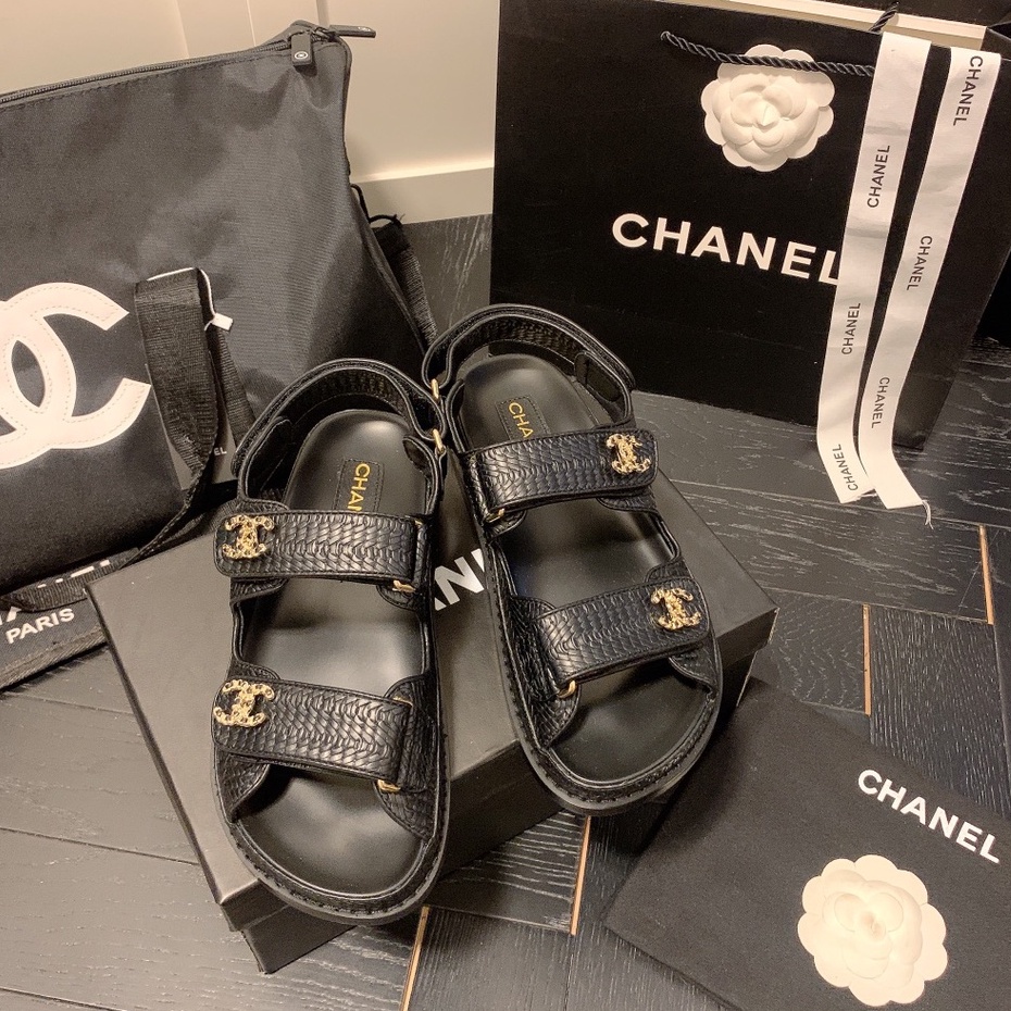 Xăng đan Nữ Màu Đen Mới Không Hộp