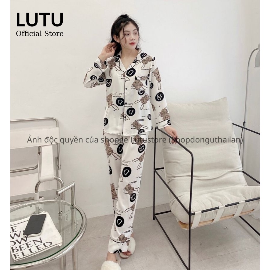 Bộ Pijama Lụa Dài Tay Cao Cấp Chất Mềm Mịn Không Nhăn Hàng Thiết Kế | WebRaoVat - webraovat.net.vn