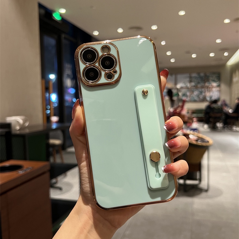 Ốp Điện Thoại Mềm Mạ Điện Có Dây Đeo Cho iPhone 13 Pro Max 12 11 XS Max XR X 7 8 Plus