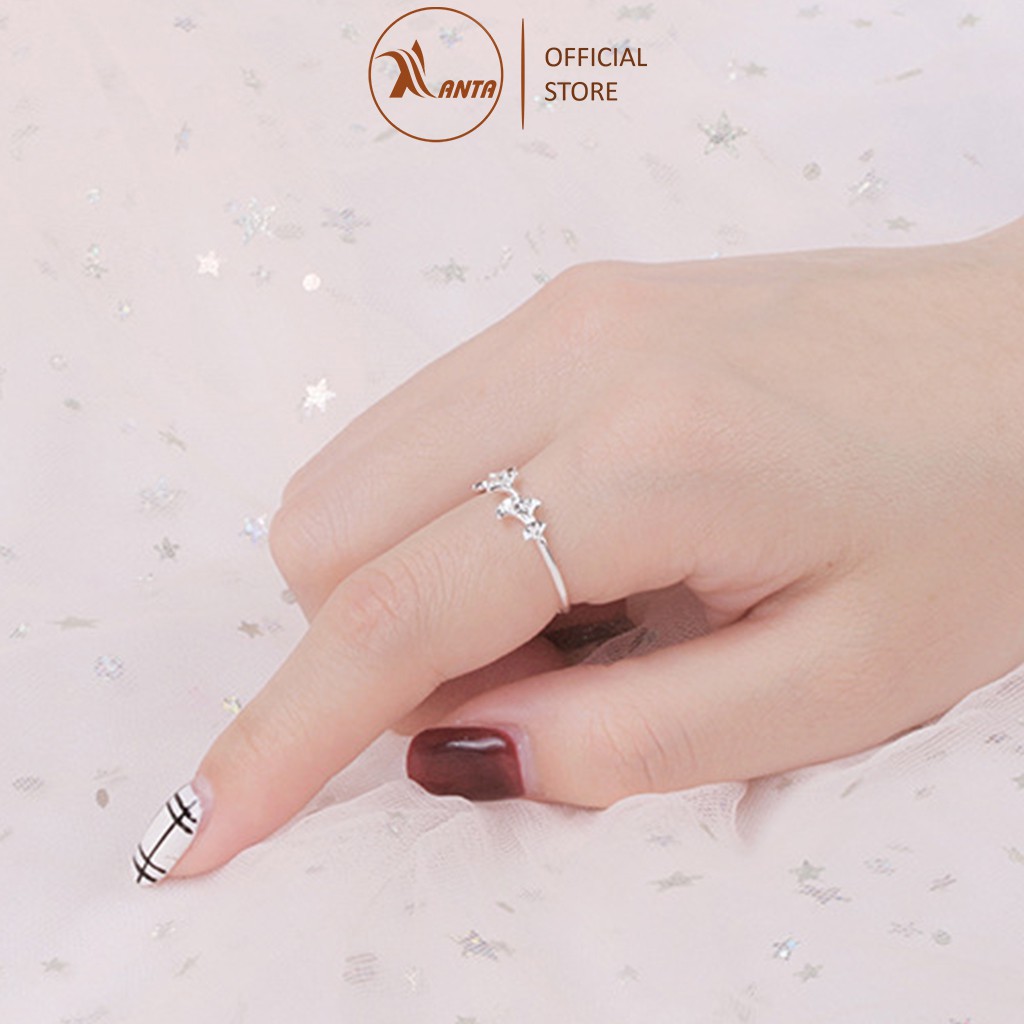 Nhẫn hở freesize hình lá cây bạch quả phong cách Hàn Quốc dành cho nữ ANTA Jewelry - ATJ 7036