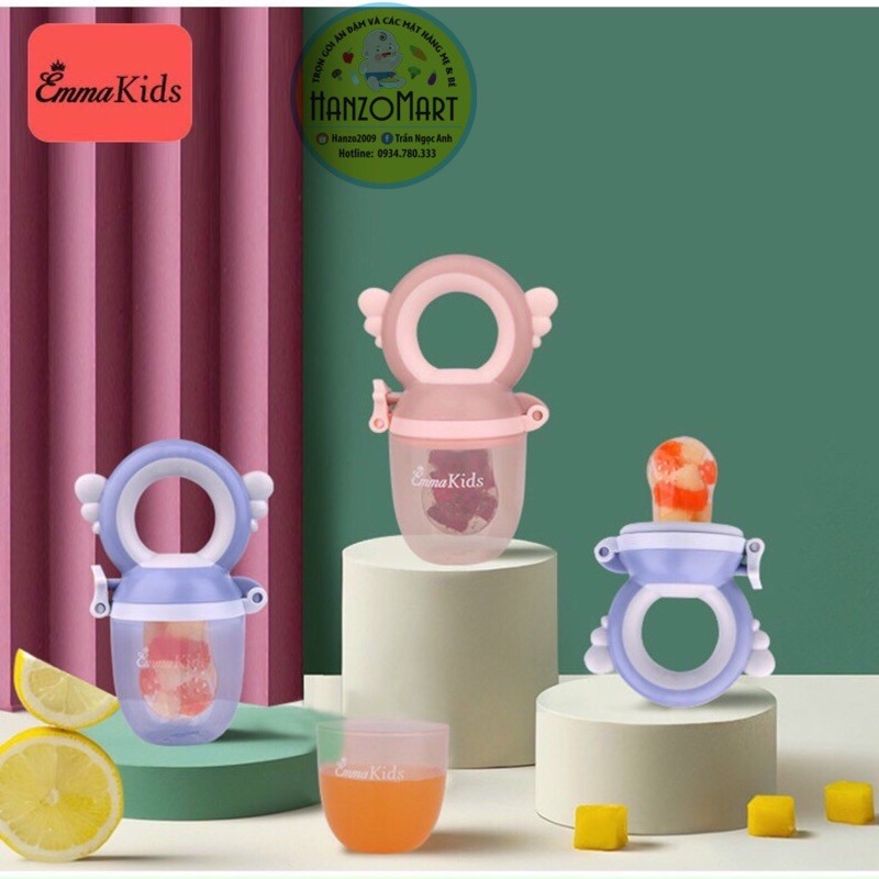 Túi nhai ăn dặm 3 núm silicon cao cấp chống hóc Emma Kids / MISUTA (kèm núm nhai)