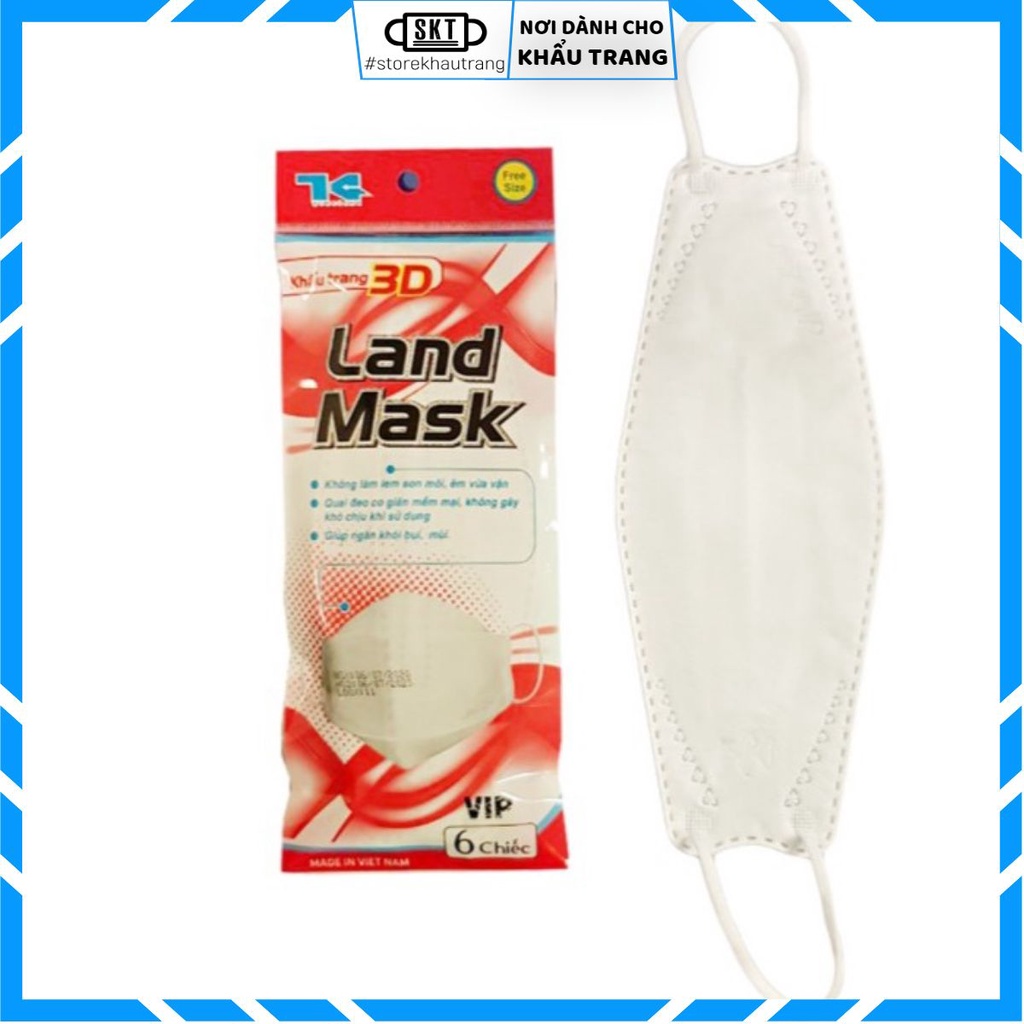 (Gói 6 Cái) Khẩu Trang 4D Land Mask Kiểu Hàn Quốc KF94