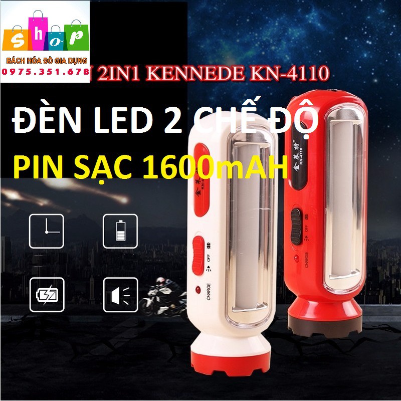 Đèn pin sạc LED xách tay đa năng 2IN1 Loại to