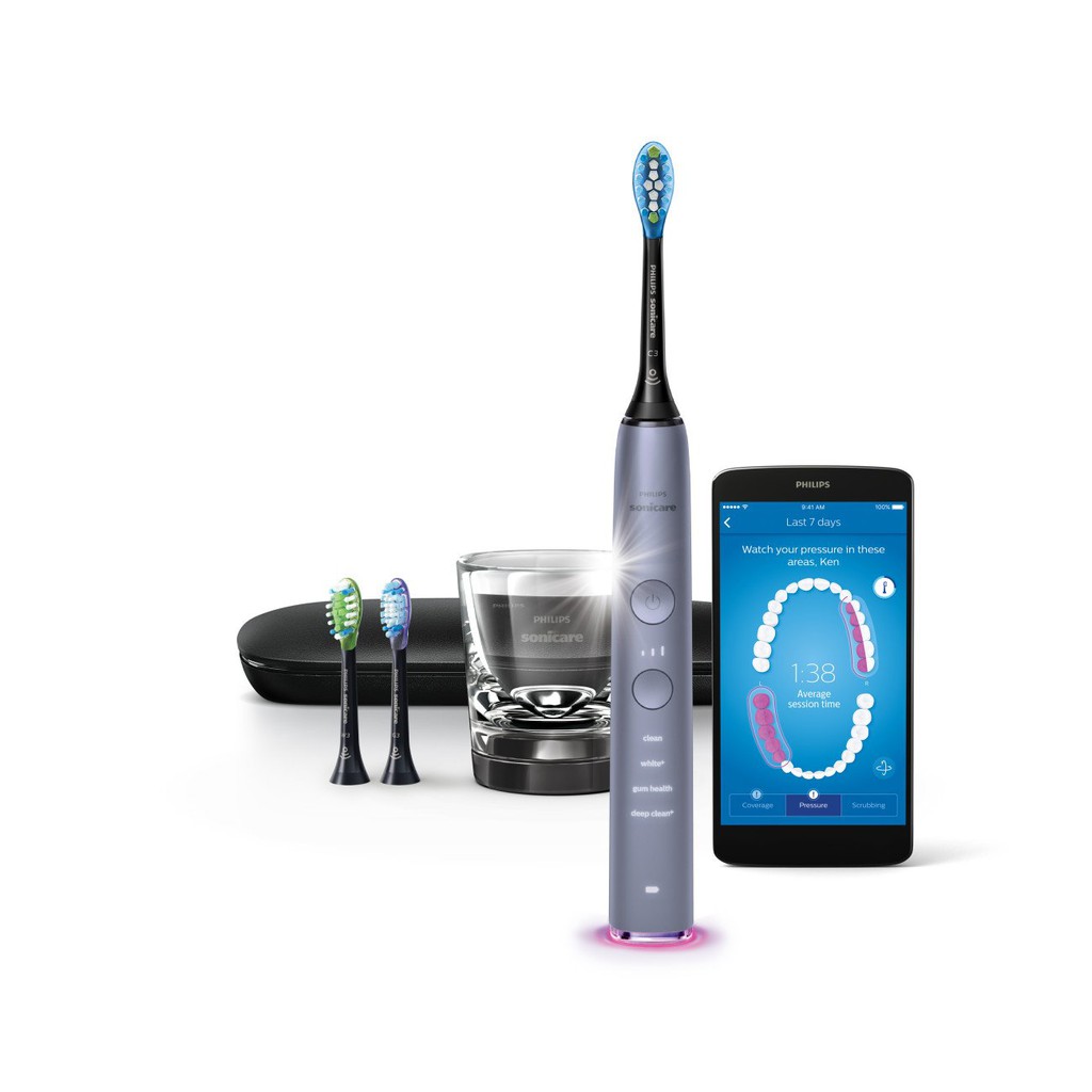 Bàn chải điện Philips Sonicare 9000, 9300 DiamondClean Smart - Bàn chải đánh răng điện thông minh kết nối Bluetooth