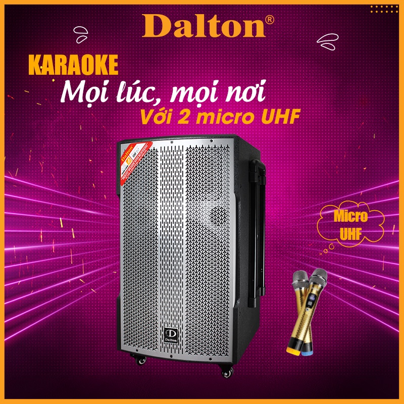 Loa kéo di động karaoke công suất lớn DALTON TS-15G500X, bass 4 tấc 600W kèm 2 micro không dây-BH 12 tháng.