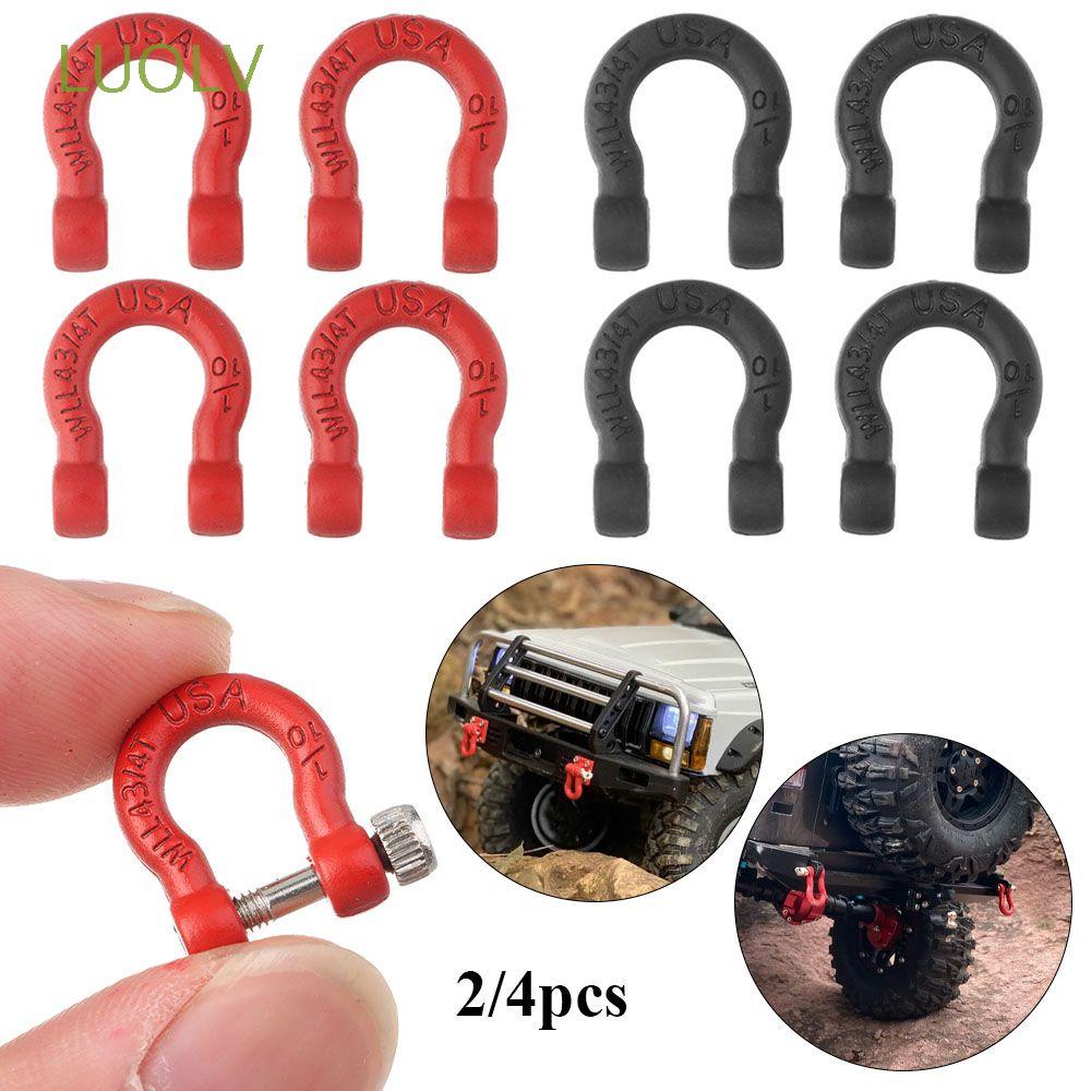 LUOLV 2/4pcs 90046 Metal Bumper Model Car Upgrade Parts D-ring Accessories for 1/10RC Crawler T RX4 SCX10 Axial Upgrade Red Tow Hook/Multicolor