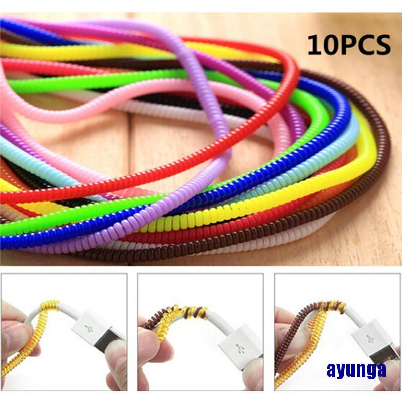 Set 10 Dây Xoắn Bọc Bảo Vệ Dây Cáp Điện Thoại Tiện Dụng