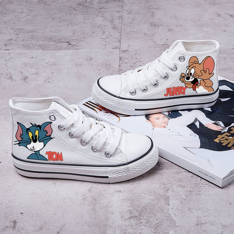 Giày Vải Canvas Cổ Cao In Họa Tiết Hoạt Hình Phát Sáng Thời Trang Mùa Hè Phong Cách Hàn Quốc Mới Cho Bé Trai