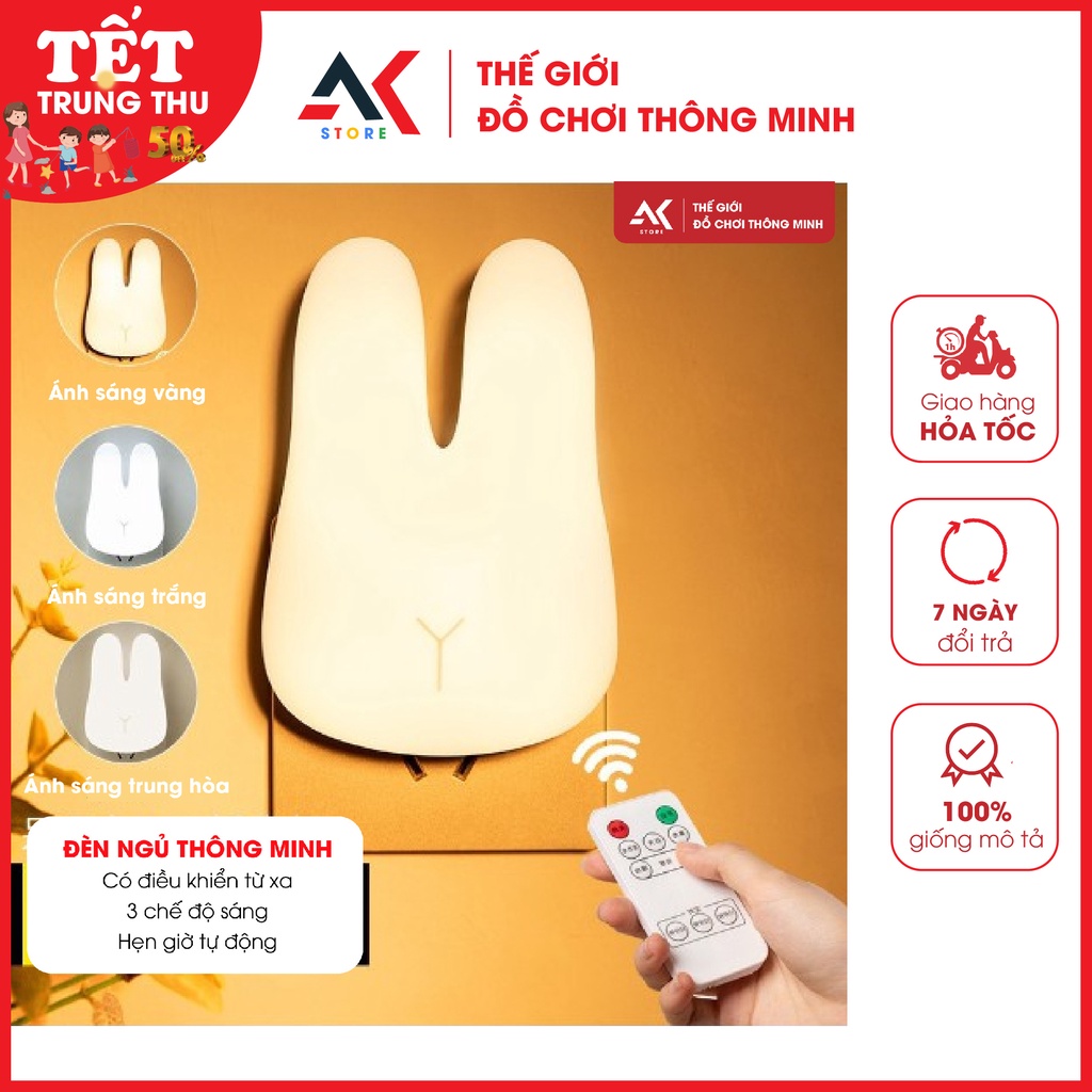 Đèn Ngủ Ban Đêm Có Điều Khiển Từ Xa - Bảo Hành 1 Tháng