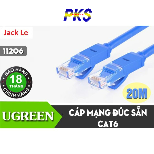 Dây mạng 20M Cat 6 UTP NW102 Ugreen 11206 cao cấp