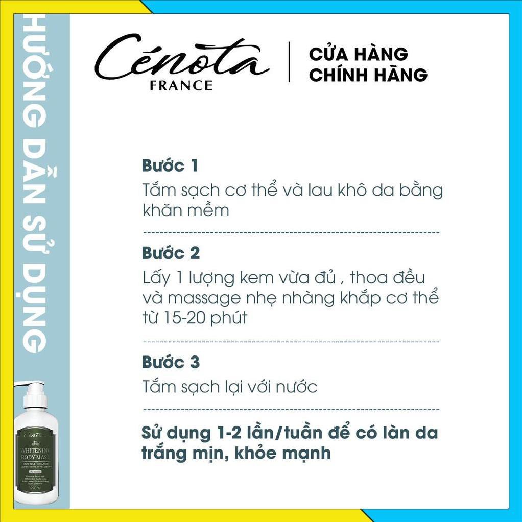 Ủ trắng thảo dược toàn thân Whitening body mask Cénota 220ml, dưỡng ẩm, mềm da, dưỡng da trắng hồng tự nhiên  - Mã C08 | BigBuy360 - bigbuy360.vn