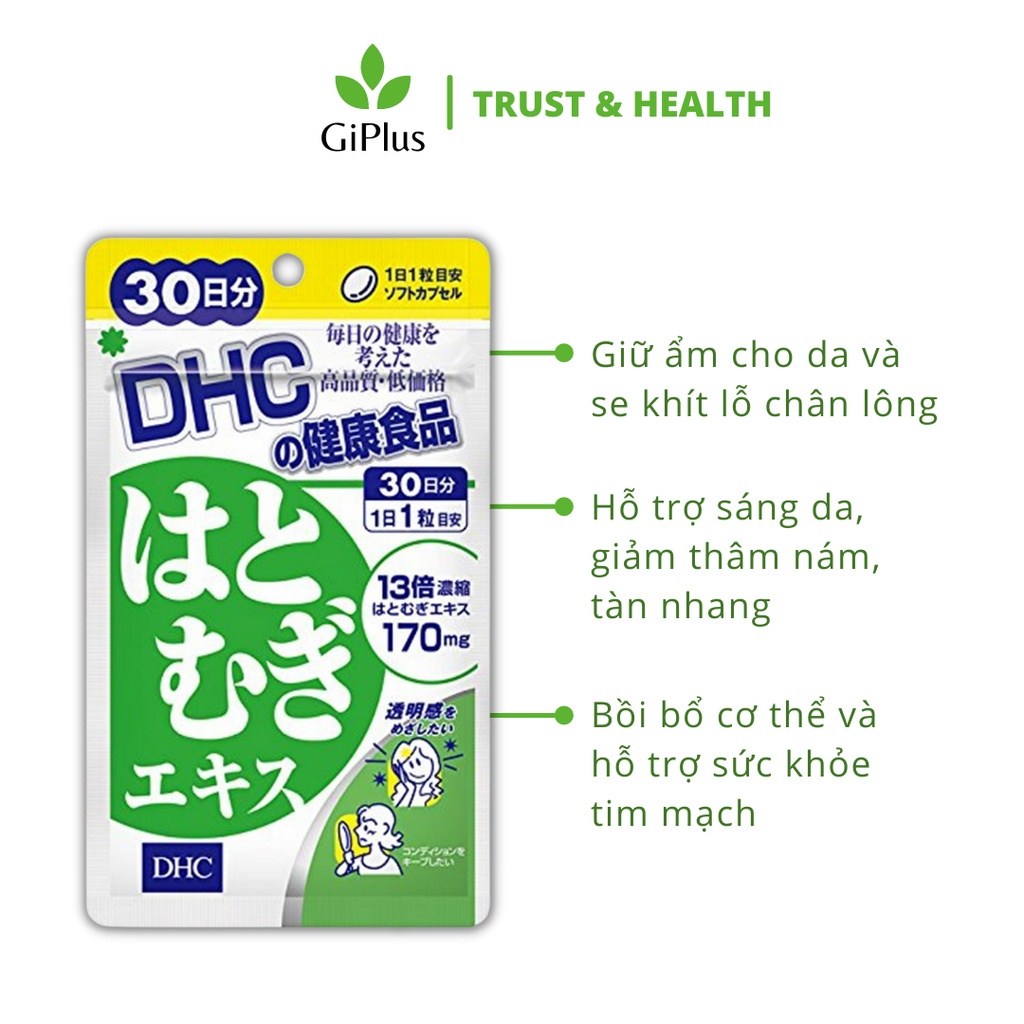 Viên Uống Hỗ Trợ Sáng Da Giảm Thâm Nám DHC Adlay Extract 30 Ngày (30 viên/Gói)