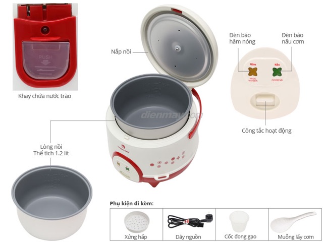 Nồi cơm nắp gài Happycook HC-120