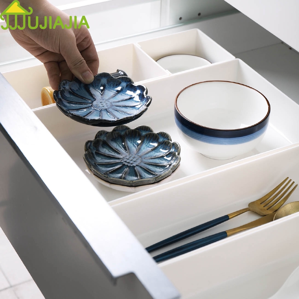 Hộp Chia Ngăn Kéo JUJIAJIA Hình Chữ Nhật Bằng Nhựa Nhỏ Có Miếng Đệm