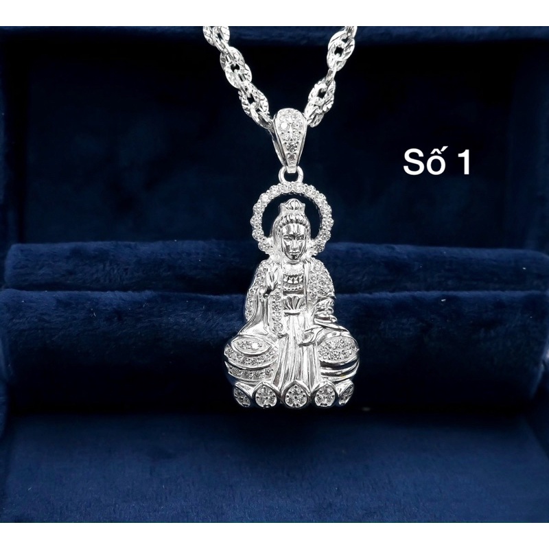 Mặt dây chuyền bạc 925 hình tượng Mẹ Quán Thế Âm bình an - M0008