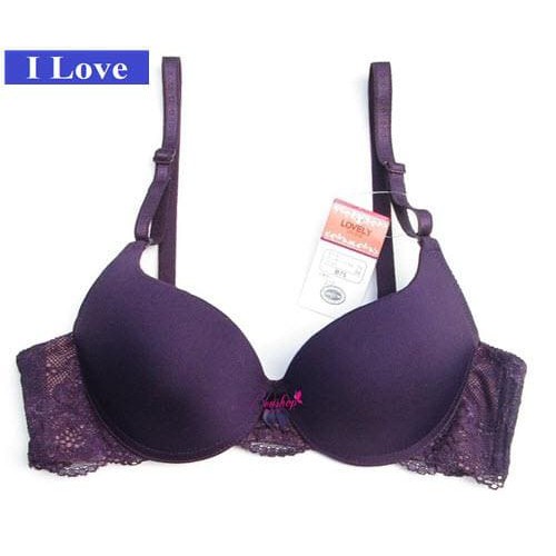 Áo ngực Lovely xuất Nhật quả trơn dây ren mút ép vừa nâng ngực 175