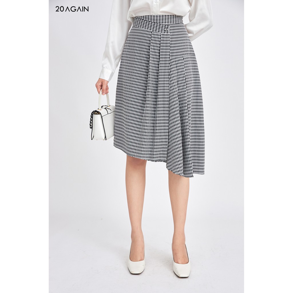 Chân váy A xếp ly vạt lệch 20Again JAA1331 | BigBuy360 - bigbuy360.vn