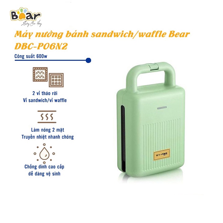 Máy kẹp nướng bánh Bear DBC-P06N2