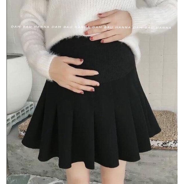 [SIZE 40-65KG] Chân váy bầu xếp ly chất umi siêu đẹp mát mềm mịn và ko xổ lông độ dày vừa phải có lưng thun điều chỉnh