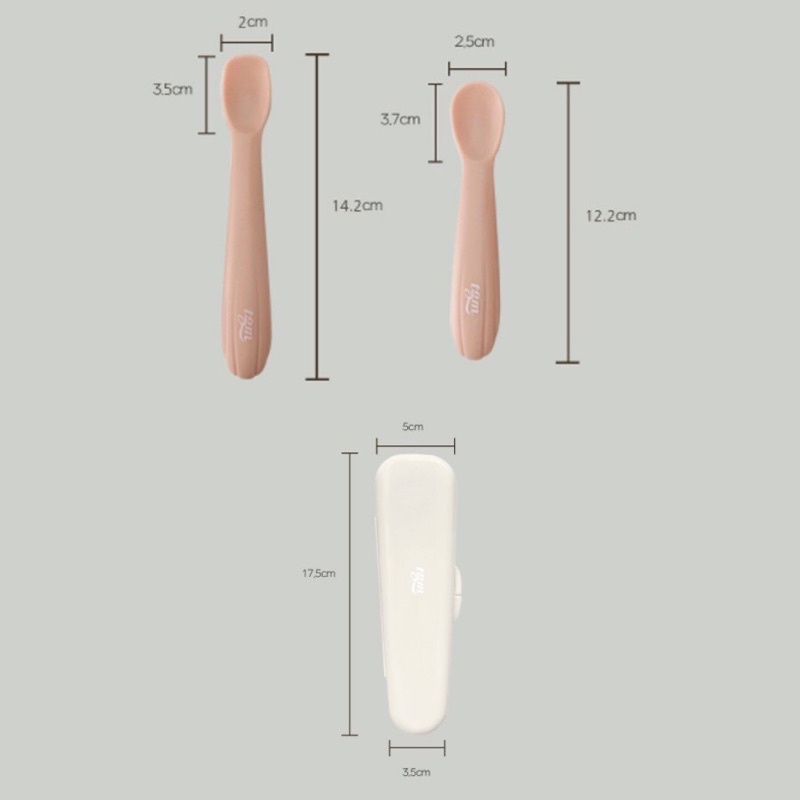 Set 2 Thìa Ngắn và Dài TGM Silicone Seashell Baby Food Spoon, Suzy baby