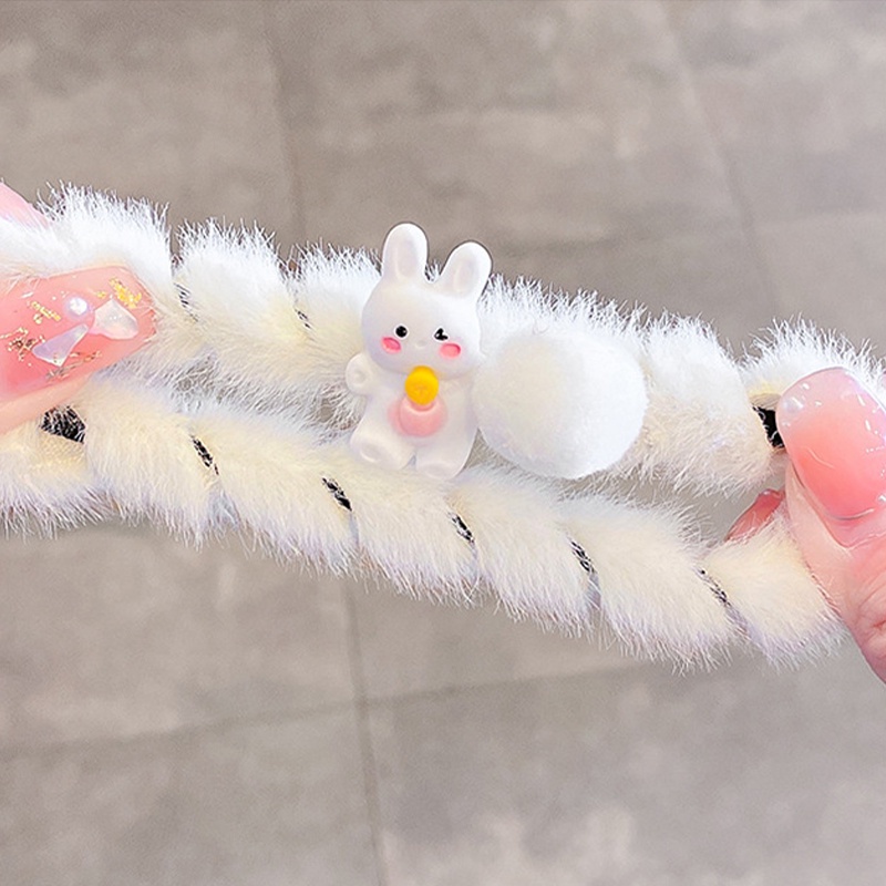 【kifli】Dây buộc tóc cao su vải lông nhung màu kẹo ngọt phong cách Hàn Quốc dễ thương