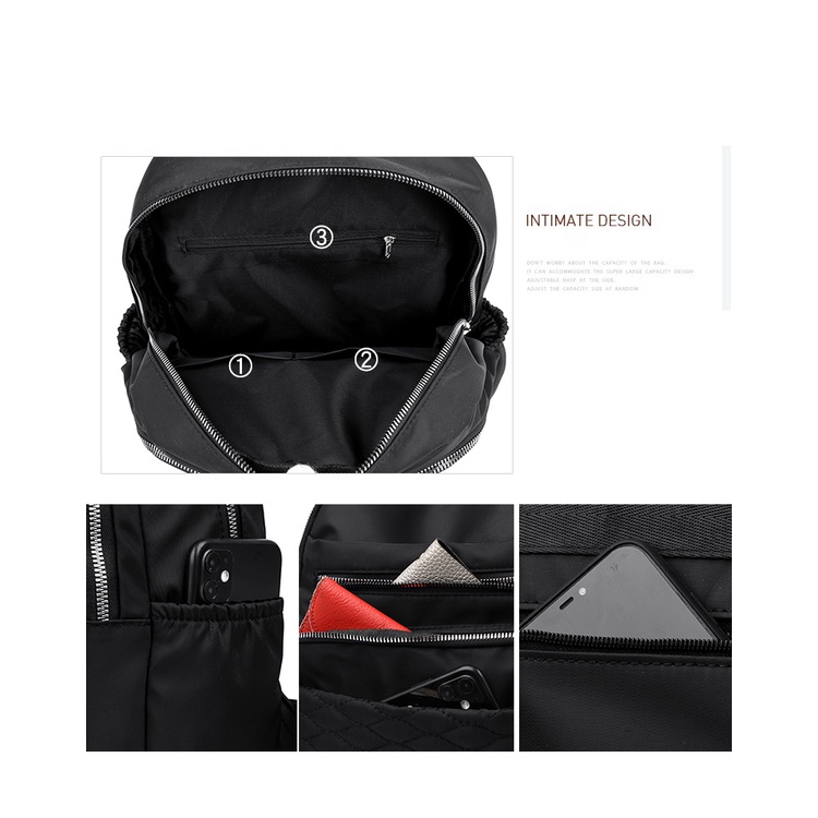 Ba Lô Oxford Siêu Nhẹ Thêu Đường Chỉ Nhỏ Đơn Giản Đa Năng Phong Cách Hàn Quốc Cho Nữ