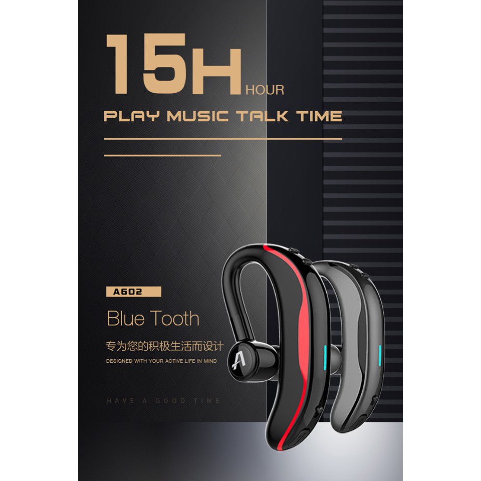 Tai Nghe Đàm Thoại Bluetooth 15H Aspor A602- Khử Nhiễu, Lọc Tiếng Ồn, Chính Hãng Aspor
