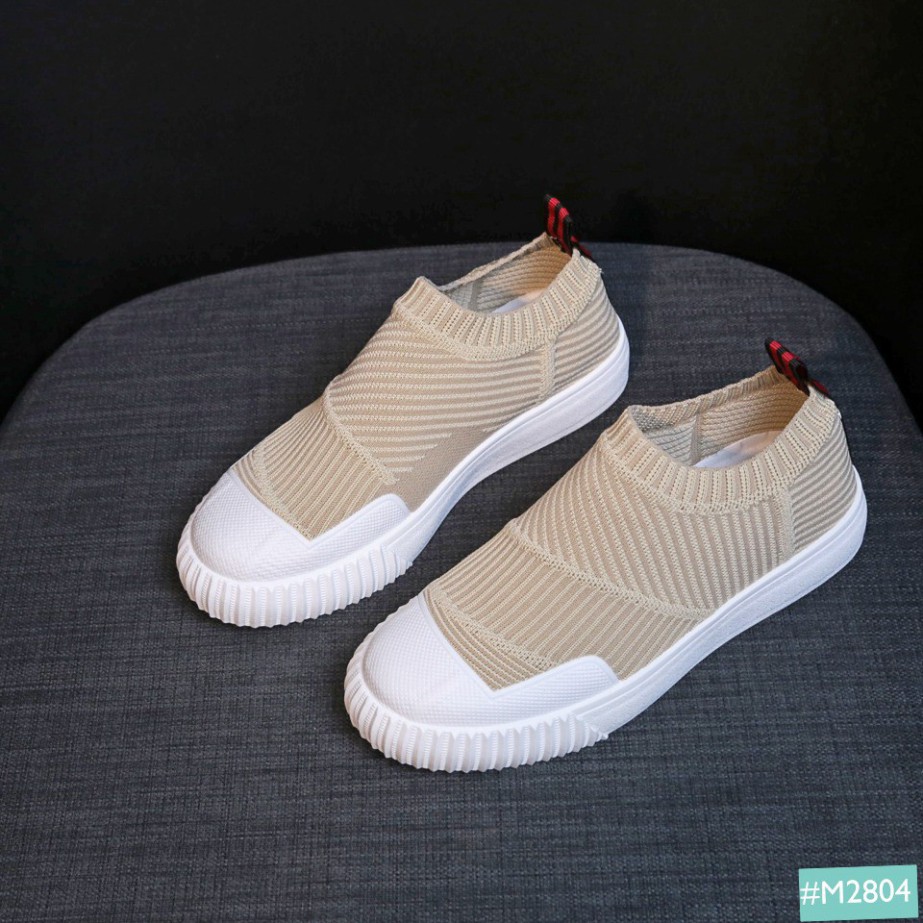 ( Hàng Đẹp ) Giày Lười Nữ Kiểu Dáng Thể Thao Cổ Chun MINSU M2804, Slip On Bata Sneaker Hàn Quốc Cổ Chun Cho Bạn Nữ Thích