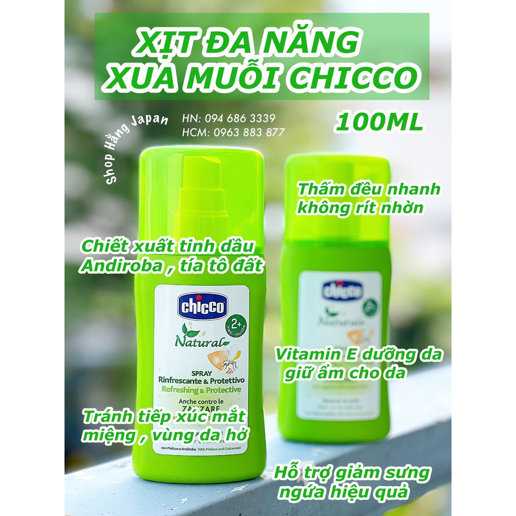 [ HÀNG CHÍNH HÃNG ] Xịt chống muỗi Extra Chicco Ý100ml