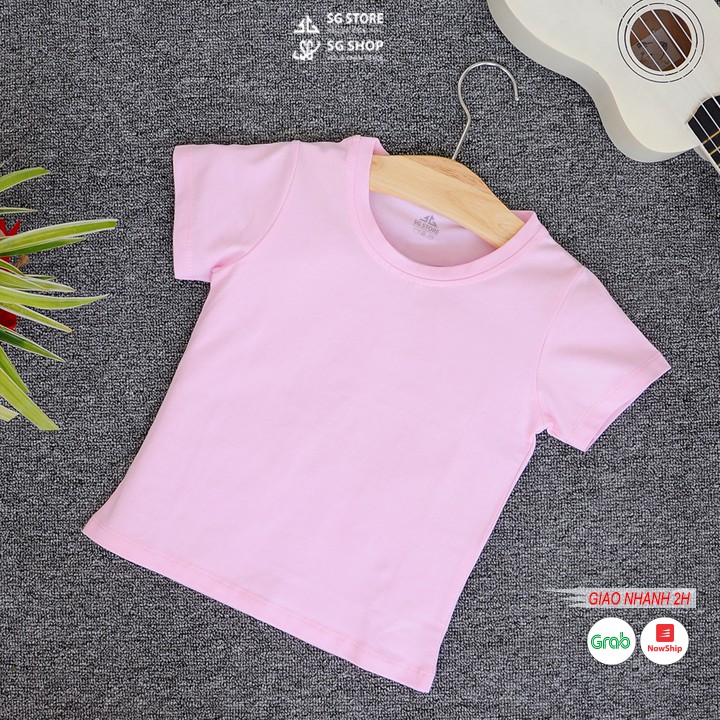 Áo thun trơn trẻ em - Thun cotton co giãn 4 chiều thoải mái | SGSHOP