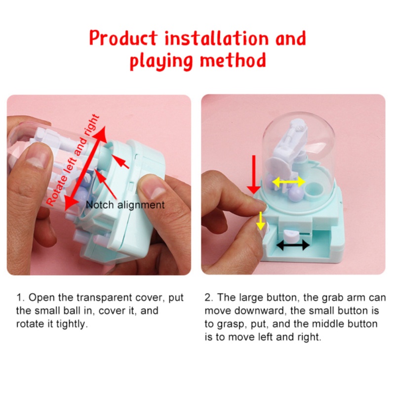 Đồ Chơi Máy Gắp Búp Bê Mini Cầm Tay Mắt Vui Nhộn Cho Bé