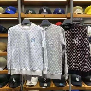 MLB Áo Sweater Tay Dài Thêu Họa Tiết Cá Tính Cho Nam Nữ