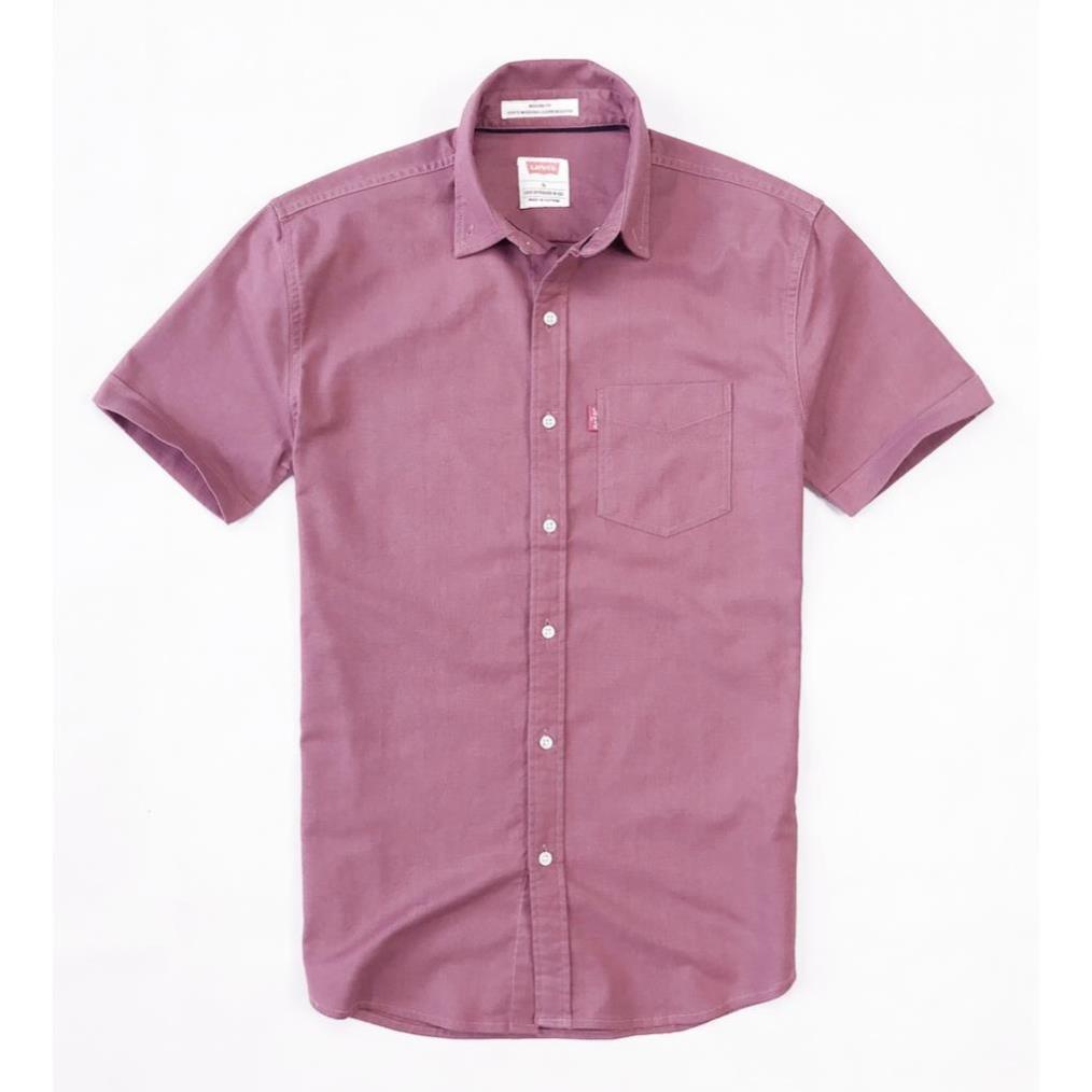 Áo sơ mi nam tay ngắn LEVIS LINEN màu đỏ hồng san hô - Phong Cách Đỉnh Cao 2022 !