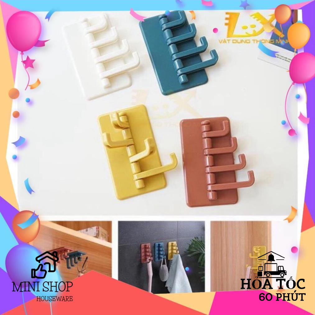 Móc Treo Đồ Hình Cây Thông Đa Năng 4 Chấu Treo Chìa Khóa, Vật Dụng - Dán Tường Tiện Lợi