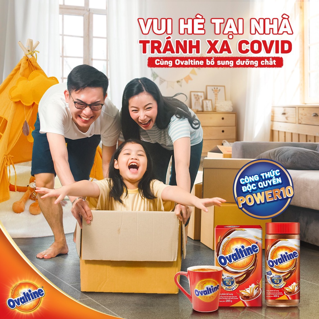 Thức uống lúa mạch hương vị sô-cô-la Ovaltine bột hũ thủy tinh 400g