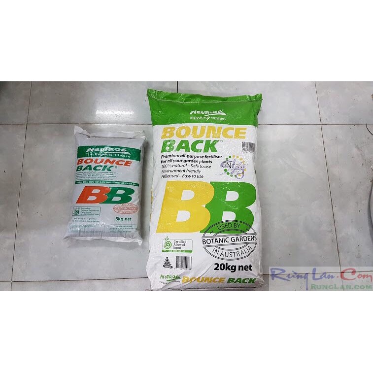 Phân bón hữu cơ tan chậm BB bounce back nhập khẩu Úc (bịch 5kg)