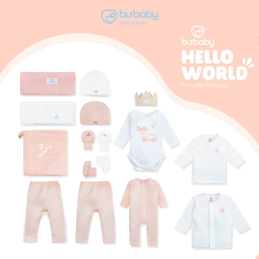 Set Đồ Sơ Sinh, Quà Tặng Cho Bé Cao Cấp 12 Chi Tiết BU Baby Chính Hãng (kèm hộp, túi, thiệp) GBB600000