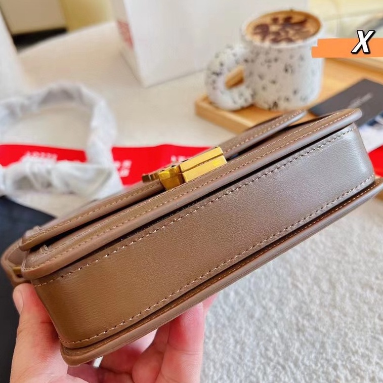 Túi Xách Da Thật Dáng Vuông Nhỏ In LOGO Kim Loại Thời Trang Cho Nữ777777