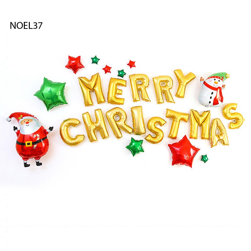 1 set bong bóng nhôm hình ông già noel trang trí giáng sinh dễ thương