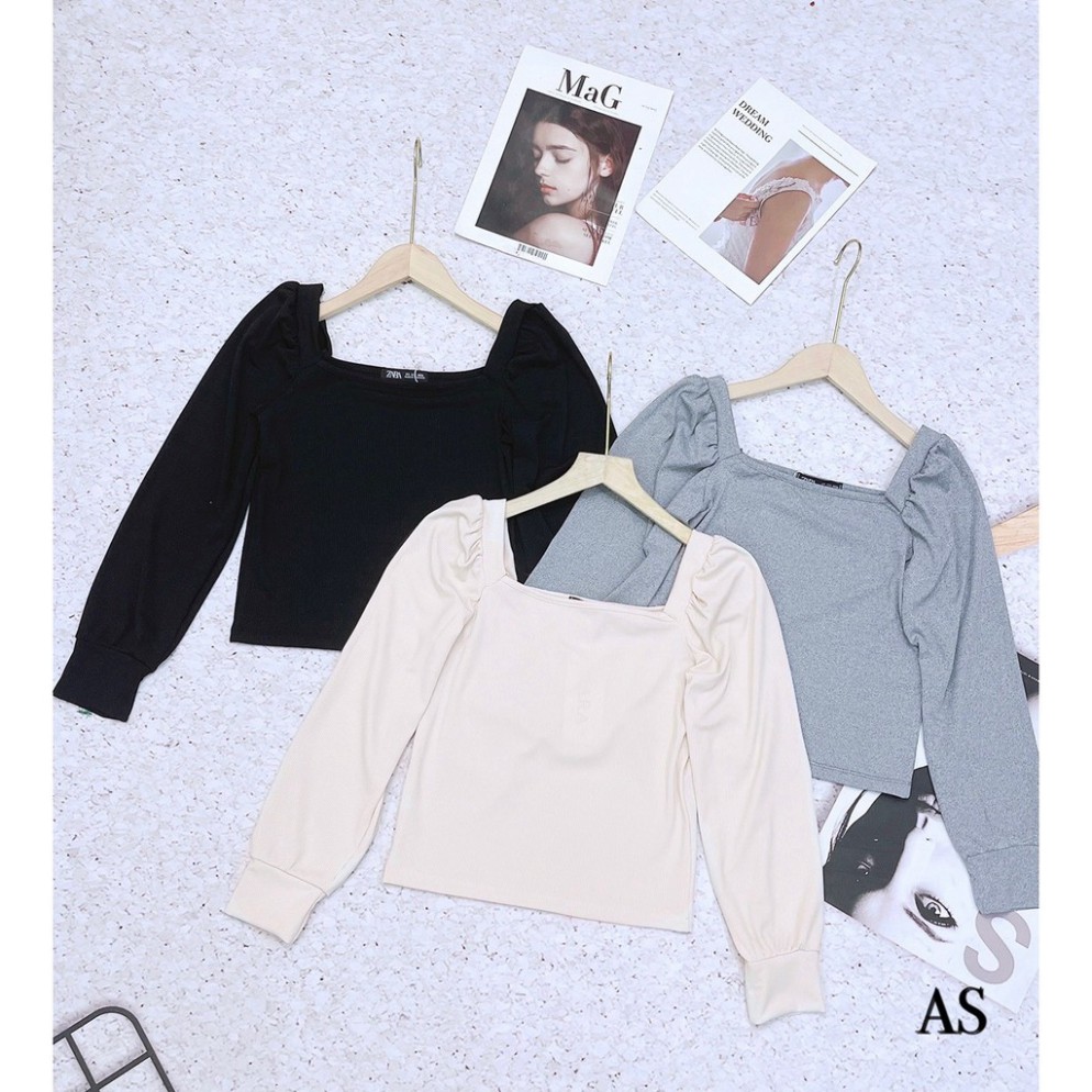 áo len tăm cổ vuông tay bồng,chất len tăm dày dặn siêu đẹp ạ | BigBuy360 - bigbuy360.vn