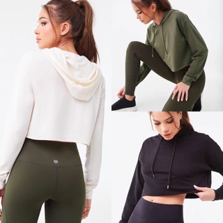 Áo Hoodie Croptop Thun Cotton Xuất Xịn