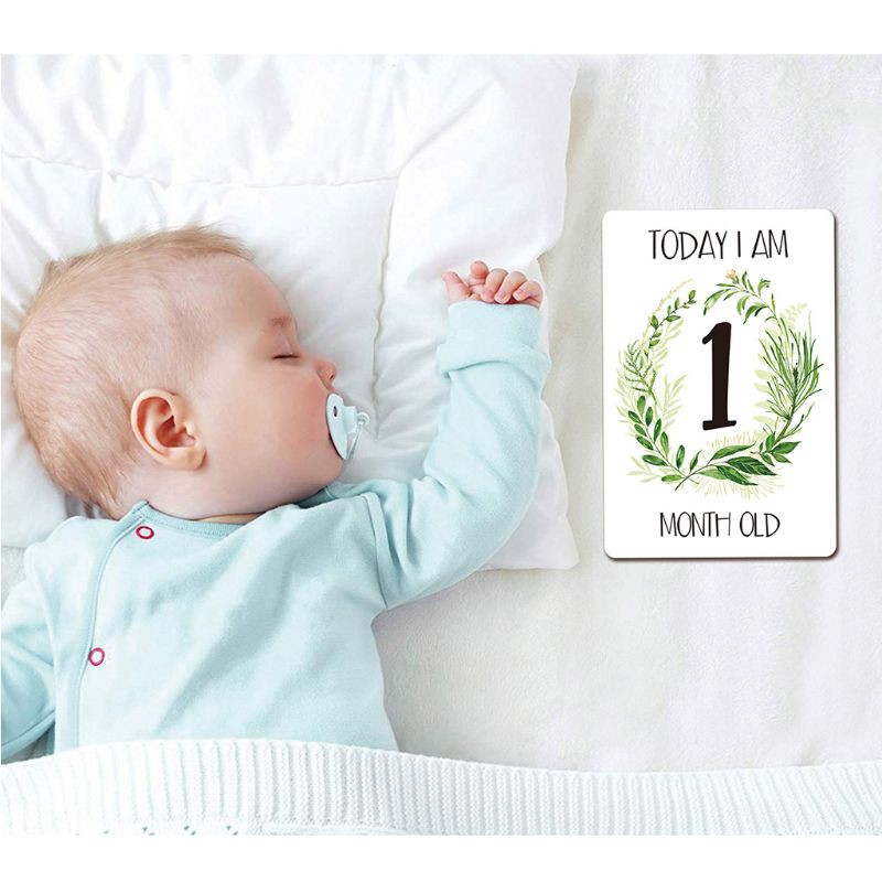 Set 24 thẻ đánh dấu cột mốc phát triển họa tiết hoạt hình đáng yêu dùng để chụp ảnh cho bé sơ sinh