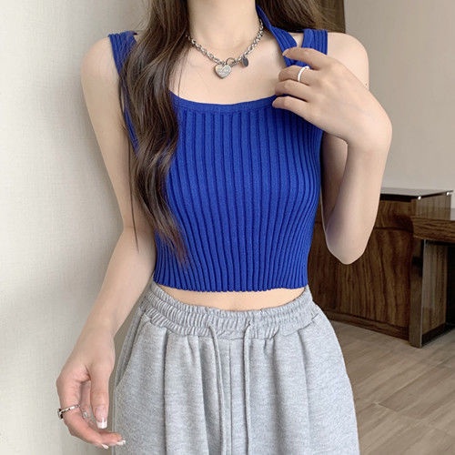 Áo Hai Dây Dệt Kim Hở Vai Mùa Hè Phong Cách Mới Cho Nữ