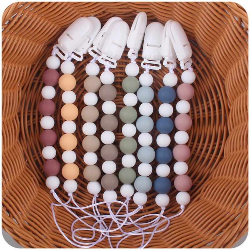 Giá Đỡ Núm Vú Giả Bằng Silicon Mềm Có Thể Gặm Răng Cho Bé Sơ Sinh