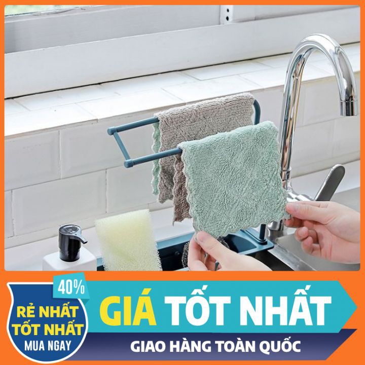 GIÁ ĐỂ GIẺ RỬA BÁT [ HÀNG ĐẸP + DÀI THEO Ý ] - KHAY ĐỂ GIẺ RỬA BÁT - CÓ CHỖ TREO KHĂN THÔNG