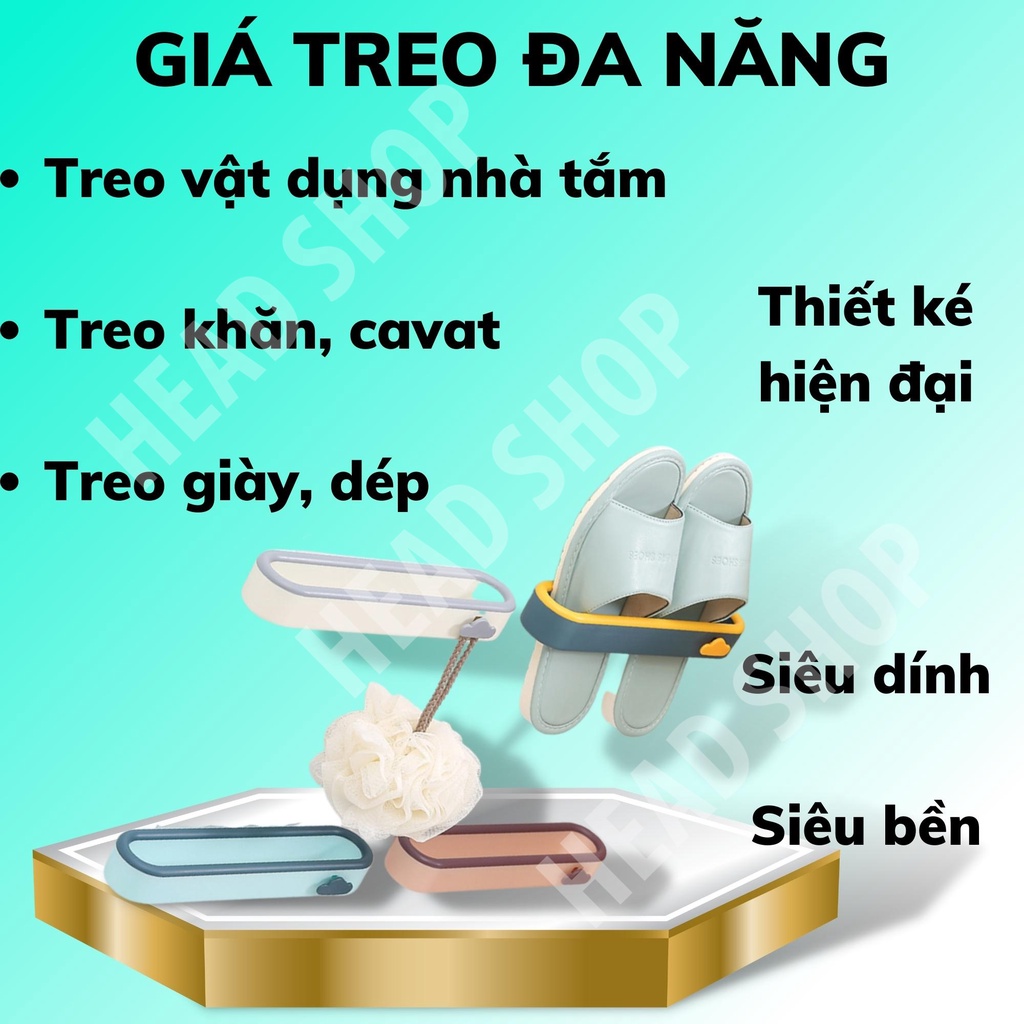 Giá treo giày dép dán tường đẹp đa năng, chịu lực Giá treo dép để dép nhà vệ sinh, phòng tắm dễ thương GD01 HEAD SHOP