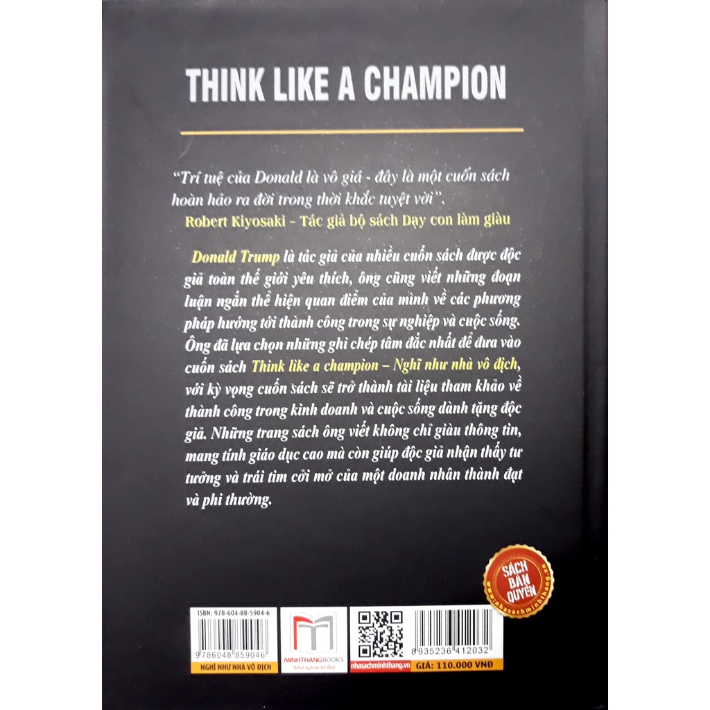 Sách - Nghĩ như nhà vô địch - Think like a champion (bìa mềm)
